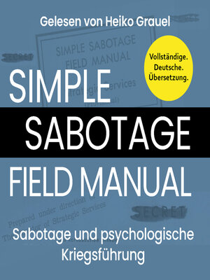 cover image of Sabotage und psychologische Kriegsführung